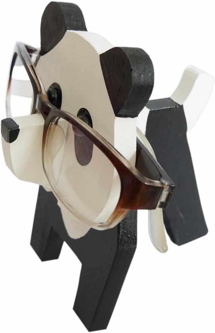 Red Dollar Handmade Wood Carved Animal Eyeglass Holder, Sunglasses Display Stand, Nightstand Home Office Desk Decor, Christmas Holiday New Year Business Gift for Men Women Adults (Panda) - Image 2